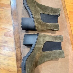 Vince Olive Green Ankle Boots